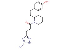 4-(2-{1-[3-(5-amino-1H-1,2,4-triazol-3-yl)propanoyl]-2-piperidinyl}ethyl)phenol