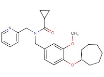N-[4-(cycloheptyloxy)-3-methoxybenzyl]-N-(2-pyridinylmethyl)cyclopropanecarboxamide