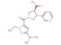 (3S*,4R*)-1-[(1-ethyl-3-isopropyl-1H-pyrazol-5-yl)carbonyl]-4-pyridin-3-ylpyrrolidine-3-carboxylic acid