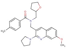 N-{[7-methoxy-2-(1-pyrrolidinyl)-3-quinolinyl]methyl}-4-methyl-N-(tetrahydro-2-furanylmethyl)benzamide