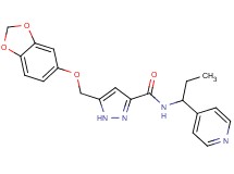 5-[(1,3-benzodioxol-5-yloxy)methyl]-N-[1-(4-pyridinyl)propyl]-1H-pyrazole-3-carboxamide