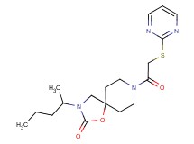 3-(1-methylbutyl)-8-[(pyrimidin-2-ylthio)acetyl]-1-oxa-3,8-diazaspiro[4.5]decan-2-one