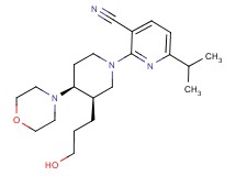 2-[(3R*,4S*)-3-(3-hydroxypropyl)-4-morpholin-4-ylpiperidin-1-yl]-6-isopropylnicotinonitrile