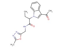 2-(3-acetyl-1H-indol-1-yl)-N-[(5-methyl-1,3,4-oxadiazol-2-yl)methyl]butanamide