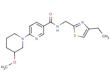 N-[(4-ethyl-1,3-thiazol-2-yl)methyl]-6-(3-methoxy-1-piperidinyl)nicotinamide