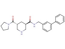 (3R*,5R*)-N-(biphenyl-3-ylmethyl)-5-(pyrrolidin-1-ylcarbonyl)piperidine-3-carboxamide