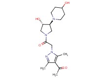 1-(1-{2-[(3S*,4S*)-3-hydroxy-4-(4-hydroxy-1-piperidinyl)-1-pyrrolidinyl]-2-oxoethyl}-3,5-dimethyl-1H-pyrazol-4-yl)ethanone