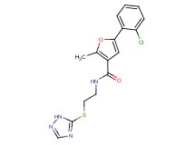 5-(2-chlorophenyl)-2-methyl-N-[2-(1H-1,2,4-triazol-5-ylthio)ethyl]-3-furamide