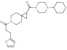 1-[(4-cyclohexyl-1-piperazinyl)carbonyl]-6-[3-(2-furyl)propanoyl]-6-azaspiro[2.5]octane