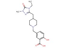 5-({4-[(4-ethyl-1-methyl-5-oxo-4,5-dihydro-1H-1,2,4-triazol-3-yl)methyl]piperidin-1-yl}methyl)-2-hydroxybenzoic acid