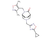 (1S*,5R*)-3-[(5-cyclopropyl-1,2,4-oxadiazol-3-yl)methyl]-6-[(3,5-dimethyl-4-isoxazolyl)methyl]-3,6-diazabicyclo[3.2.2]nonan-7-one
