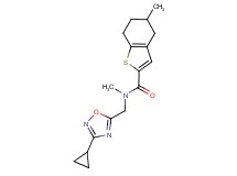 N-[(3-cyclopropyl-1,2,4-oxadiazol-5-yl)methyl]-N,5-dimethyl-4,5,6,7-tetrahydro-1-benzothiophene-2-carboxamide