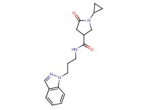 1-cyclopropyl-N-[3-(1H-indazol-1-yl)propyl]-5-oxo-3-pyrrolidinecarboxamide