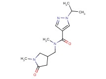 1-isopropyl-N-methyl-N-[(1-methyl-5-oxo-3-pyrrolidinyl)methyl]-1H-pyrazole-4-carboxamide