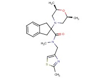 2-[(2R*,6S*)-2,6-dimethyl-4-morpholinyl]-N-methyl-N-[(2-methyl-1,3-thiazol-4-yl)methyl]-2-indanecarboxamide