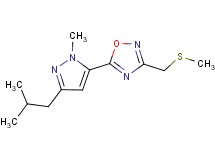 5-(3-isobutyl-1-methyl-1H-pyrazol-5-yl)-3-[(methylthio)methyl]-1,2,4-oxadiazole