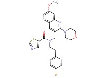 N-[2-(4-fluorophenyl)ethyl]-N-{[7-methoxy-2-(4-morpholinyl)-3-quinolinyl]methyl}-1,3-thiazole-5-carboxamide