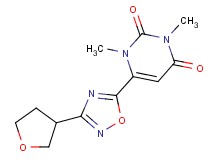 1,3-dimethyl-6-[3-(tetrahydrofuran-3-yl)-1,2,4-oxadiazol-5-yl]pyrimidine-2,4(1H,3H)-dione