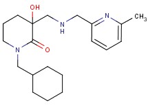 1-(cyclohexylmethyl)-3-hydroxy-3-({[(6-methyl-2-pyridinyl)methyl]amino}methyl)-2-piperidinone
