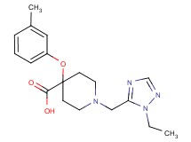 1-[(1-ethyl-1H-1,2,4-triazol-5-yl)methyl]-4-(3-methylphenoxy)piperidine-4-carboxylic acid