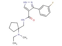 N-({1-[ethyl(methyl)amino]cyclopentyl}methyl)-3-(3-fluorophenyl)-1H-pyrazole-4-carboxamide