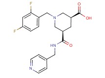 (3S*,5R*)-1-(2,4-difluorobenzyl)-5-{[(4-pyridinylmethyl)amino]carbonyl}-3-piperidinecarboxylic acid