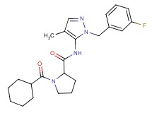 1-(cyclohexylcarbonyl)-N-[1-(3-fluorobenzyl)-4-methyl-1H-pyrazol-5-yl]pyrrolidine-2-carboxamide