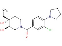 (3R*,4R*)-1-(3-chloro-4-pyrrolidin-1-ylbenzoyl)-4-ethylpiperidine-3,4-diol