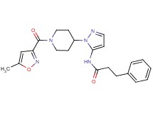 N-(1-{1-[(5-methyl-3-isoxazolyl)carbonyl]-4-piperidinyl}-1H-pyrazol-5-yl)-3-phenylpropanamide