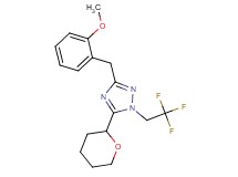 3-(2-methoxybenzyl)-5-(tetrahydro-2H-pyran-2-yl)-1-(2,2,2-trifluoroethyl)-1H-1,2,4-triazole