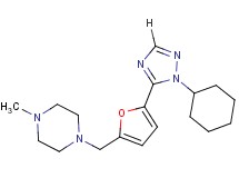 1-{[5-(1-cyclohexyl-1H-1,2,4-triazol-5-yl)-2-furyl]methyl}-4-methylpiperazine