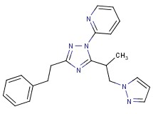 2-[5-[1-methyl-2-(1H-pyrazol-1-yl)ethyl]-3-(2-phenylethyl)-1H-1,2,4-triazol-1-yl]pyridine