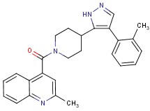 2-methyl-4-({4-[4-(2-methylphenyl)-1H-pyrazol-5-yl]-1-piperidinyl}carbonyl)quinoline