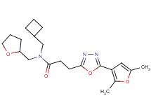 N-(cyclobutylmethyl)-3-[5-(2,5-dimethyl-3-furyl)-1,3,4-oxadiazol-2-yl]-N-(tetrahydro-2-furanylmethyl)propanamide