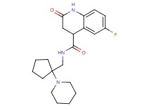 6-fluoro-2-oxo-N-{[1-(1-piperidinyl)cyclopentyl]methyl}-1,2,3,4-tetrahydro-4-quinolinecarboxamide