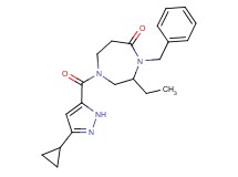 4-benzyl-1-[(3-cyclopropyl-1H-pyrazol-5-yl)carbonyl]-3-ethyl-1,4-diazepan-5-one