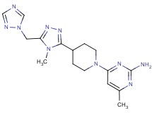 4-methyl-6-{4-[4-methyl-5-(1H-1,2,4-triazol-1-ylmethyl)-4H-1,2,4-triazol-3-yl]piperidin-1-yl}pyrimidin-2-amine