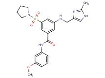 N-(3-methoxyphenyl)-3-{[(2-methyl-1H-imidazol-4-yl)methyl]amino}-5-(1-pyrrolidinylsulfonyl)benzamide
