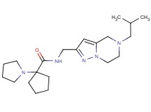 N-[(5-isobutyl-4,5,6,7-tetrahydropyrazolo[1,5-a]pyrazin-2-yl)methyl]-1-pyrrolidin-1-ylcyclopentanecarboxamide
