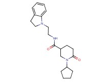 1-cyclopentyl-N-[2-(2,3-dihydro-1H-indol-1-yl)ethyl]-6-oxo-3-piperidinecarboxamide