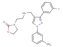 3-[2-({[3-(3-fluorophenyl)-1-(3-methylphenyl)-1H-pyrazol-4-yl]methyl}amino)ethyl]-1,3-oxazolidin-2-one