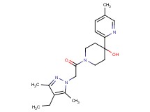1-[(4-ethyl-3,5-dimethyl-1H-pyrazol-1-yl)acetyl]-4-(5-methylpyridin-2-yl)piperidin-4-ol