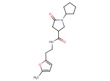 1-cyclopentyl-N-[2-(5-methyl-2-furyl)ethyl]-5-oxo-3-pyrrolidinecarboxamide