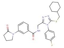 N-{[5-[(cyclohexylmethyl)thio]-4-(4-fluorophenyl)-4H-1,2,4-triazol-3-yl]methyl}-3-(2-oxo-1-pyrrolidinyl)benzamide