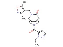 (1S*,5R*)-6-[(3,5-dimethyl-4-isoxazolyl)methyl]-3-[(1-ethyl-1H-pyrazol-5-yl)carbonyl]-3,6-diazabicyclo[3.2.2]nonan-7-one