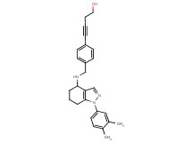 4-[4-({[1-(3,4-dimethylphenyl)-4,5,6,7-tetrahydro-1H-indazol-4-yl]amino}methyl)phenyl]-3-butyn-1-ol