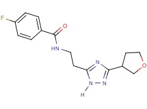 4-fluoro-N-{2-[3-(tetrahydrofuran-3-yl)-1H-1,2,4-triazol-5-yl]ethyl}benzamide