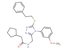 2-cyclopentyl-N-({4-(3-methoxyphenyl)-5-[(2-phenylethyl)thio]-4H-1,2,4-triazol-3-yl}methyl)acetamide
