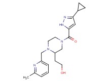 2-{4-[(3-cyclopropyl-1H-pyrazol-5-yl)carbonyl]-1-[(6-methyl-2-pyridinyl)methyl]-2-piperazinyl}ethanol