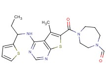 4-[(5-methyl-4-{[1-(2-thienyl)propyl]amino}thieno[2,3-d]pyrimidin-6-yl)carbonyl]-1,4-diazepane-1-carbaldehyde
